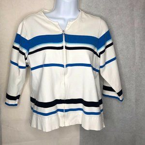 Liz Claiborne Woman's  3/4 Sleeve Top Zip Front